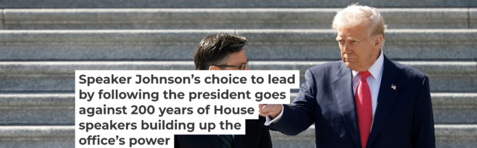 House Speaker Mike Johnson has given a lot of effort to pushing the agenda of President Donald Trump. Kevin Dietsch/Getty Images